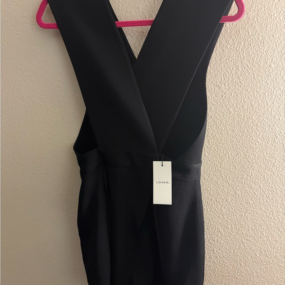 Lover. Women's Black V-Back Romper